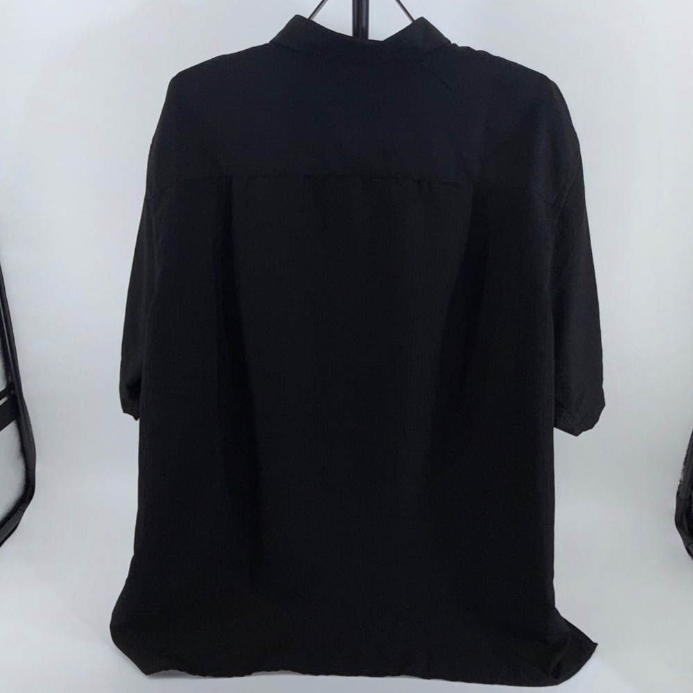 Harbor Bay Fit by DXL Mens 2XLT Black Ripstop Short Sleeve Button Down Shirt - Picture 4 of 7